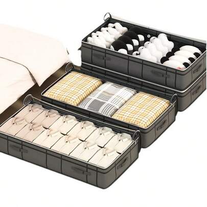 1 Túi đựng quần áo màu xám, Hộp đựng chăn, Túi đựng đồ dưới gầm giường, Đồ lưu trữ trong phòng ngủ, Hộp đựng đồ có cửa sổ nhìn thấy được, Chống thấm nước và chống ẩm, Thích hợp để cất chăn và các vật dụng nhàn rỗi ở nhà Quần váy Giày Quần jean Bốt Váy Phòng ngủ, Tổ chức, Đồ lưu trữ tại nhà, Áo phông trắng nữ, Quần đen nữ, Quần áo mùa đông cho nữ, Váy,