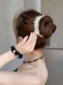 1Pc Elegant Faux Pearl Rope Female Simple Temperament Hair Rope Korean Online Celebrity Elastic Hair Tie Ponytail Headdress Holster. Hair Ties Ponytail Holders Hair Elastics Hair Rubber Bands Scrunchies Elastic Hair Tie, Hair Bobbles