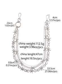 1pc Punk Style Thorn Necklace Pants Chain Accessory, Unique Street Fashion Accessory Suitable For Daily Wear - Multicolor - View 11