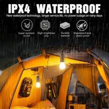 4 Pack Solar Rechargeable Hooked Camping Light Vintage Outdoor Tent Camping Ambient Light Multi-Functional Household Tungsten Lights