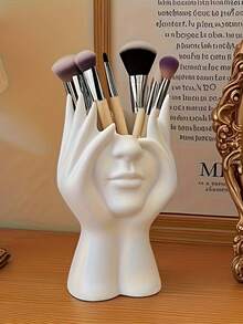 1 pieza Soporte único y creativo para brochas de maquillaje, organizador de escritorio de material de resina decorativa, diseño antideslizante, adecuado para 11 festivales, organizador de almacenamiento de maquillaje, caja de almacenamiento de maquillaje, soporte de maquillaje, organizador de brochas de maquillaje, bolsa de maquillaje, soporte de brochas de maquillaje, organizador de maquillaje, regalo para mujeres, regalo de Navidad, ideas de regalo para mujeres