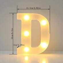 粉色 LED 字母與數字燈，亮面字母與數字發光裝飾燈，字母 A-Z、數字 0-9，仙女燈，Love，電池供電燈，最佳禮物，適用於聖誕節、房間、臥室、生日、派對、婚禮、情人節、牆面與週年慶派對 - 白色 - 查看 13