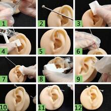 8 PCS Professional Body Piercing Kit For Belly Button/Lip/Tongue/Ear/Navel, Safe Piercing Gun Kits, Body Piercing Needle Tool Kits Stainless Steel For Women Men