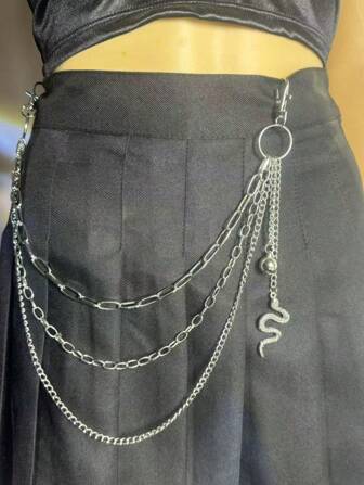 Hip-Hop Pants Chain Punk Metal Chain Waist Chain Personalized Snake Pendant Multilayer Pants Chain Waist Accessories