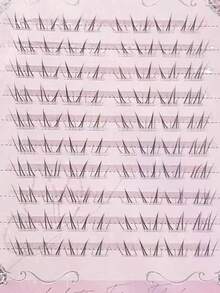 80 szt. naturalnie wyglądających sztucznych rzęs, delikatne, przezroczyste rzęsy na trzonku, częściowe kępki, odpowiednie do codziennego noszenia, przyjazne dla początkujących (losowa dolna karta) Kępki rzęs, kępki rzęs, pojedyncze rzęsy, sztuczne rzęsy