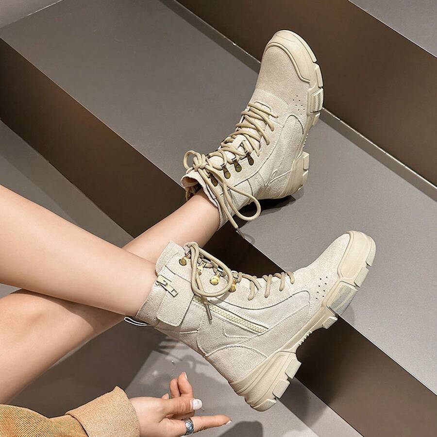 Men High-Top Leather Riding Boots