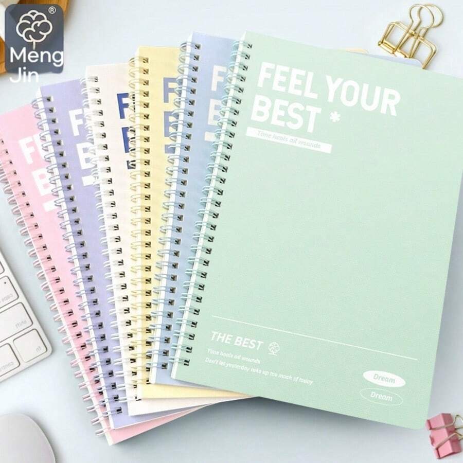 6pcs/Set Spiral Notebooks, 8.3" X 5.9" A5 Size, Thick Plastic Hardcover, 7mm College Ruled, 60-120 Pages, 6 Colors, Essential For Back To School, Suitable For Students, College Students, Office Workers