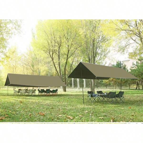 Carpa de toldo de vinilo negro en forma de mariposa - Sombrilla para exteriores portátil y reforzada para acampada, picnics, protección contra la lluvia y el sol