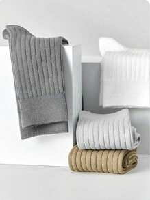 20/5/3/1 Pairs Men's Solid Color Soft Breathable Sports & Casual Mid-Calf Socks, Multi-Pack, All Season