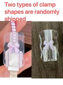 5件套迷你灯粉色/紫色蝴蝶结心形/金色蝴蝶结/樱桃白珍珠设计20W/18W手机充电器套装，充电线保护套，充电头保护套，兼容充电器