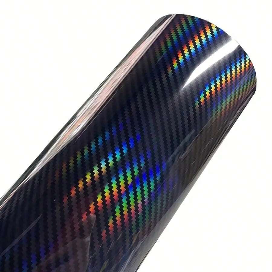 1 Roll Rainbow Black Laser PVC Protective Film - Waterproof, Scratch-Resistant, UV-Resistant - Fashionable & Elegant, Suitable For Various Vehicle Models - one-size - View 1