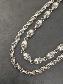 Y2K Stainless Steel Heavy Metal Skull Pants Chain Boy Hip Rock Fashionable Waist Luxury Accessories Summer New Holiday Gifts - Silver - View 8