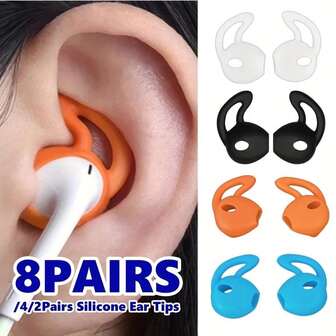 4pcs Non-Slip Sports Ear Tips For Wireless Earbuds - Sweatproof Anti-Fall Silicone Ear Hooks With Secure Fit Wing Design, Comfortable Gym Running Workout Earphone Covers Compatible With Pro 2/3 Galaxy Buds
