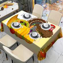1/20 Stücke Herbst Thanksgiving Tischdecke, elegantes und schönes Muster mit Truthahn und verschiedenen Früchten und Gemüse, Herbst Tischdecke, Thanksgiving Atmosphäre Dekoration, geeignet für Innen- und Außenbereich, Zuhause Küche, Esszimmertisch Dekoration, Outdoor Picknick und Dinner Dekoration - Verschiedenfarbig - Übersicht 8