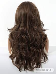 Fashionable 26-Inch Curly Wig With Medium Parting Synthetic Wigs: Natural-Looking And Heat Resistant For Party Cosplay Daily Use - Brown - View 6