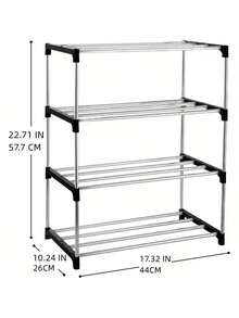 1pc Multi-Tier Adjustable Metal & Plastic Shoe Rack - Freestanding Shoe Storage Organizer, Suitable For Entryway, Hallway, Bedroom, Living Room - Easy Assembly, Space Saving Design, Fits Various Room Types,Valentine's Day,Winter