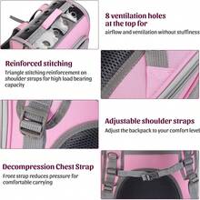 Pet Carrier Backpack With Zippers, Breathable Holes And Mesh, Large Capacity, Portable Cat Carrier Backpack For Cats And Dogs, Foldable Backpack For Outdoor, Walking, Travel