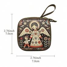 Portable Virgin Mary Prayer Rosary Storage Bag Zippered 7x7cm Religious Articles Elegant Cartoon Christian Jewelry Box Devotees - Multicolor - View 10