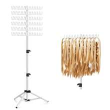 Hair Extension Holder Display Stand For Braiding - Adjustable Height Plastic Rack With 144 Pegs, Unscented Hair Divider Organizer For Salon Use(White/Pink)