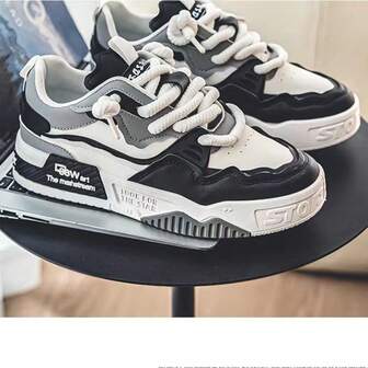 男士白色运动鞋，透气，百搭，厚底，学生鞋，休闲，运动鞋，滑板鞋