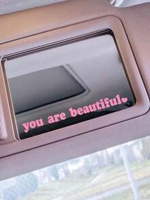 1 件“你很美丽”标语汽车贴纸 - 粉色 - 查看 2
