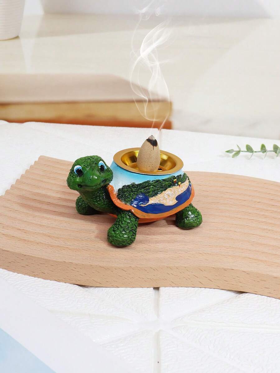 1 件龟树脂香炉,可爱龟装饰小雕像,树脂工艺品,桌面小雕像,客厅、办公室、橱柜的家居装饰,适合家居香氛,情人节、母亲节、父亲节、感恩节、万圣节、圣诞节、新年、复活节、开斋节、周年纪念日、毕业典礼、家庭聚会、生日、约会、婚礼、晚宴、礼物等节日(不含香) - 彩色 - 查看 1