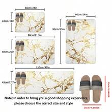 1pc Marble Pattern Anti-Fatigue Floor Mat, Soft Plush Surface, Modern Minimalist Style, Comfortable For Home, Bathroom, Kitchen Decor Entryway Decor Bathroom Kitchen Decor Kitchen Rug - Multicolor 3 - View 3