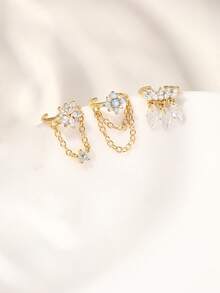 1PC 925 Sterling Silver Dainty 18K Gold Sterling Silver Ear Cuff Clip On Cartilage Huggie Earrings For Women - Single Ear Clip - View 5