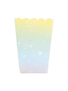 10 pièces/20 pièces/50 pièces Boîtes à pop-corn en papier arc-en-ciel, sacs à pop-corn en papier colorés, contenants pour bonbons et collations, seaux à pop-corn en papier, supports pour fête d'anniversaire, mariage, baby shower, fournitures de fête