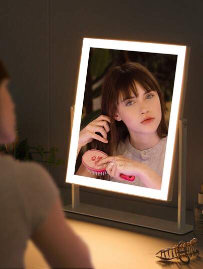 FENCHILIN Makeup Spiegel LED Lighting, Adjustable Verlichting Tafel Slimme Touch Control Beautiful Rooms Bedrooms, Mirror, Removable 10x Magnifying 25cm 30cm view 2