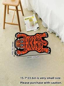 1 tấm thảm hình con hổ không đối xứng cho đầu giường phòng ngủ, thảm cá nhân hóa, trang trí phòng - Màu Cam cháy - Xem 5