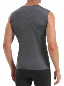 GYHSRunhit Sleeveless Compression Shirt Men Top Athletic Muscle Shirts Men - Grey - View 3