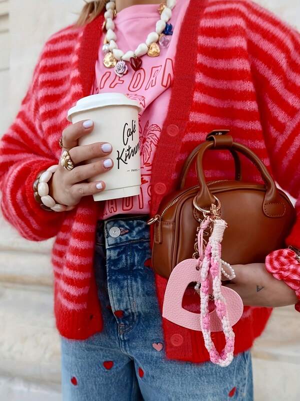 Cárdigan de mujer de manga larga a rayas, casual y elegante, adecuado para otoño e invierno, Navidad