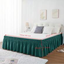 Wrap Around Dust Ruffle Bed Skirt - Dark Grey - For Queen Size Beds With 15 Inch Drop - Elastic Strap - Adjustable Pleated Bedskirt With Brushed Fabric And Wrinkle Free - For Women, Men, Kids & Teens - Multicolor - View 18