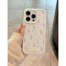 1pc Ink Floral Print Transparent Anti-Shock Phone Case With Four Corners Protection, Compatible With 17, Women's Cartoon Matte Phone Cover, Fits Aone Series: 16 Pro Max/15/14/13/12/11/17/XR