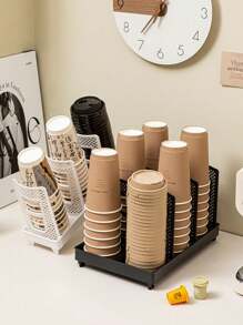 1pc Simple Circular Disposable Cup Holder,Paper Cup Holder,Water Cup Holder,Large Capacity Storage,Single Row And Double Row Can Be Selected,Suitable For Disposable Paper Cups, Water Cups, Tea Cups, Etc,Suitable For Kitchen, Living Room, Etc