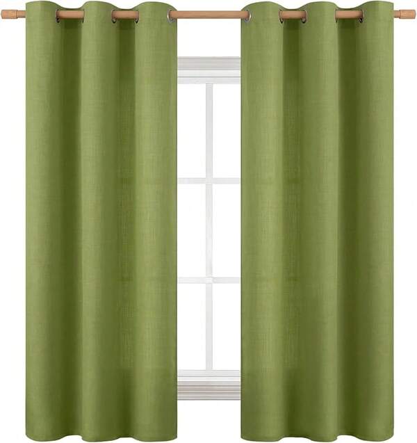 Cortinas de lino marfil de 84 pulgadas de largo para sala de estar/dormitorio, cortinas filtrantes de luz con ojales, juego de 2 paneles, cada uno de 52 pulgadas de ancho, decoración del hogar