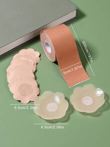 13 件替换乳房提升胶带 - 乳房提升胸罩用于塑形 - 实现乳房提升和轮廓 - 防水鲍勃胶带（包括 5 对无纺布一次性乳头贴、1 对硅胶乳头贴和一卷 5 米乳房提升胶带） - 彩色 - 查看 3