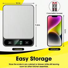 Food Scale, 10kg/22lb Digital Kitchen Scale Weight Grams And Ounces For Baking Cooking Coffee Package Postage, 6 Units With Tare Function, LCD Display, Easy Clean Stainless Steel