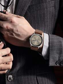 TOMI TOMI Men's Watch With Wallet And Pen, Minimalist & Elegant Calendar Business Style Quartz Watch, High-Quality Leather Strap, Gift Box Set Suitable For Daily Life, Business Events, Father's Day, Valentine's Day, Back To School