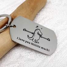 1 pieza Llavero de acero inoxidable con cita inspiradora, texto grabado clásico, forma redonda con clip de anillo, regalo ideal para novio/esposo en Navidad