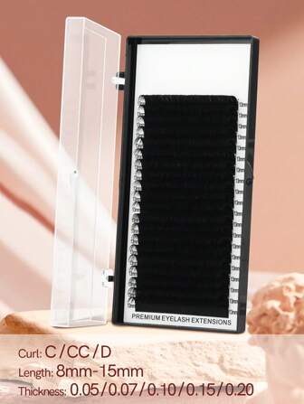 20 filas de extensiones de pestañas C CC D Curl, pestañas rusas de volumen 0.03 0.05 0.07 0.10 0.15 0.20 grosor de 8-15mm, grupos de pestañas, pestañas individuales, pestañas postizas