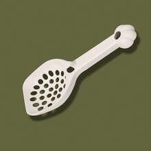 Pala grande de plástico de una sola pieza para arena de gatos, pala para excrementos de gato, limpiador de arena para gatos/recolector de excrementos - Blanco - Ver 3