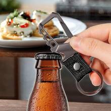 Llavero de metal resistente, clip de mosquetón, abridor de botellas, anillo de muñeca, llavero de coche unisex para hombres y mujeres - Negro + rosa - Ver 3