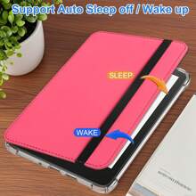 Capa Compatível com Kindle 6" 2022/2024/Kindle Paperwhite 6.8" 2021/Kindle Paperwhite 7" 2024 Lançado, Couro PU Premium + Capa Traseira de TPU Macio Transparente com Função Dormir/Despertar Automática para Kindle 2024/2022 11th Geração.