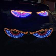 2pcs/Set LED Demon Eye Decorative Light USB Ambient Light 11 Modes Animated Eye Light High Brightness Neon Light Cool Atmosphere Lamp For Cars Trucks Off-Road Vehicles Glass Windows