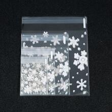 100pcs/Pack Transparent Snowflake OPP Self-Sealing Bags, Small Item Storage Bags, Jewelry Packaging Bags, Moisture-Proof And Dust-Proof Storage Bags, Christmas Gift Packaging Bags - Clear - View 3