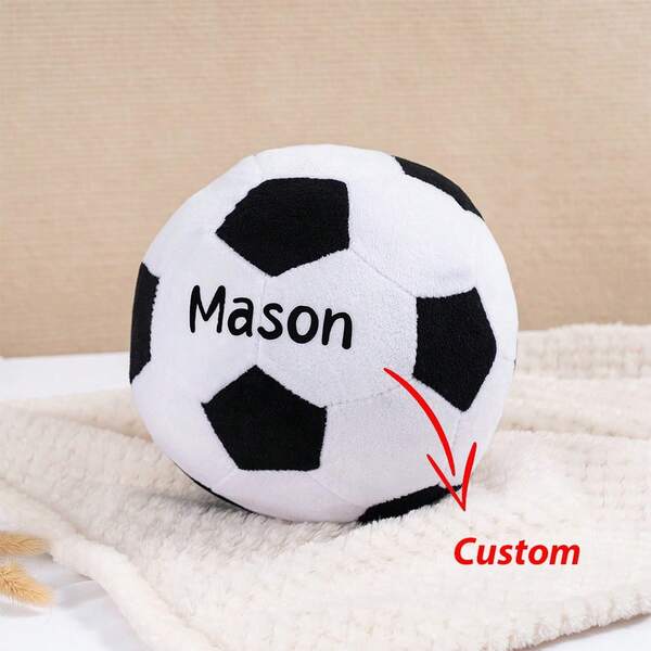 Personalized Name Plush Soccer Ball, Soccer Ball Pillow, Sport Lovers Gift, Custom Sports Soccer Ball Party Decor, Christmas Gift, Personalized Gift ﻿