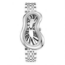 1pc石英表Y2K千禧复古不对称扭曲手表，小众精致男女高端金银腕表 - 均碼 - 查看 12