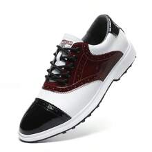 1 Paar Herren Golfschuhe, rutschfeste Gummisohle, feste Spikes, bequeme wasserdichte Sportschuhe